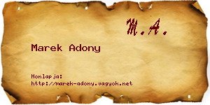 Marek Adony névjegykártya